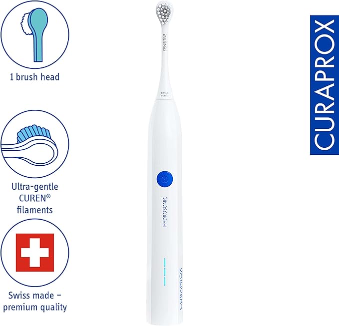 Curaprox Hydrosonic Easy Electric Toothbrush with Charger and Travel Case