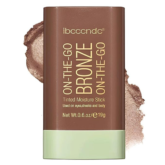 On-The-Go Bronzer Stick,Multi-Use Cream Contour Stick,Natural Long Lasting Face Bronzer,Smooth Highlighter Contour Stick,Bronze Contour Makeup Facial Shaping,04 Beach Glow