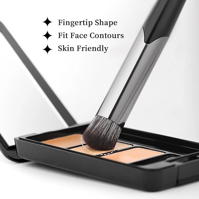 DUcare Concealer Brush Under Eye, Angled Small Nose Contour Brush, Mini Thin Slanted Foundation Dark Circles Puffiness, Puffy Face Eyebrow Eyes, Liquid Cream Blending