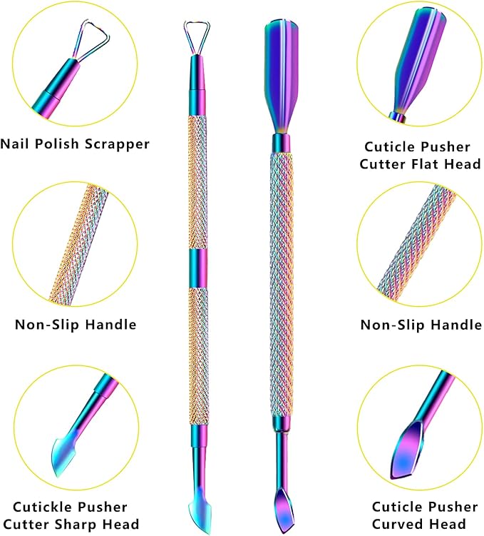 Cuticle trimmer with cuticle pusher