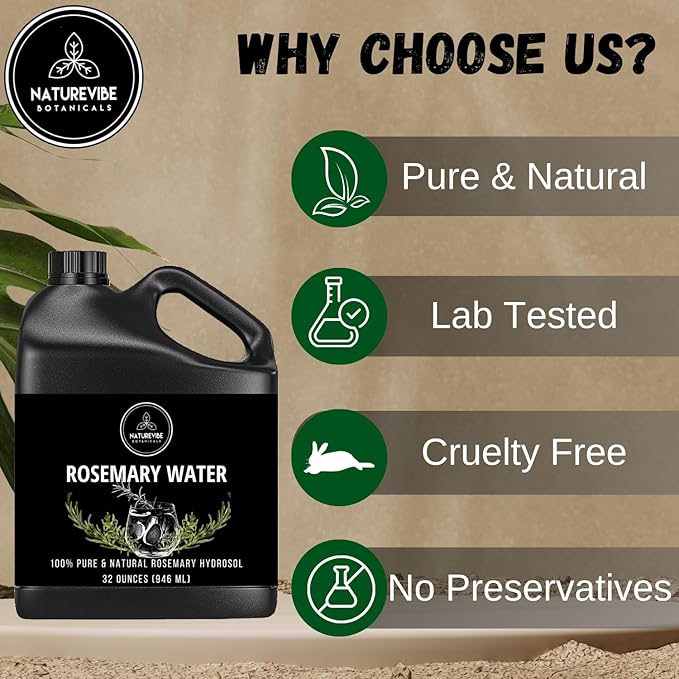 Naturevibe Botanicals Rosemary Water 32 Ounces