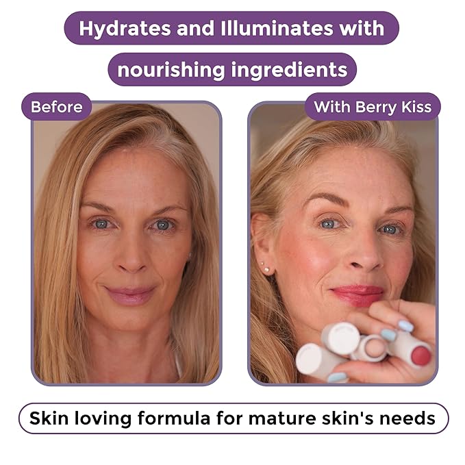 BloomBlush+ Multipurpose Color Stick For Older Women - Kiss, Regular)