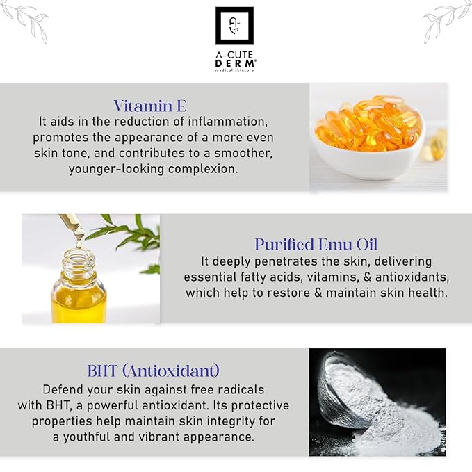 A-Cute Derm Emunition® E2 Serum Hydrator to Improve Loss Moisturizer Helps in Healing for Sensitive Skin (1 oz)