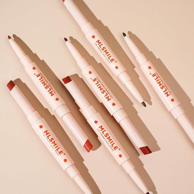 Brown Matte Lip Liner Lipstick Crayon Set, Retractable Gel Lip Liner Pencil Smudge-Proof Long Lasting Creamy Lip Liner Waterproof Lip Liner Intense Color Velvet Smooth Matte Lipliner (#06)