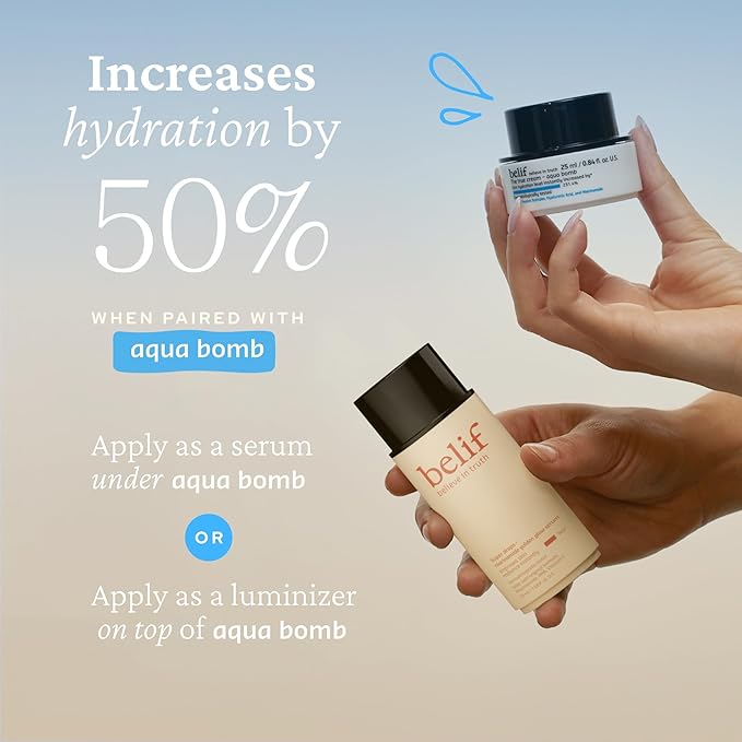 belif Vitamin C Golden Glow Serum for Face & Body – Brightening Luminizer & Hydrating Makeup Primer, Blur Pores & Even Skin Texture with Niacinamide & PHA, Korean Skincare, 1.69 fl.oz