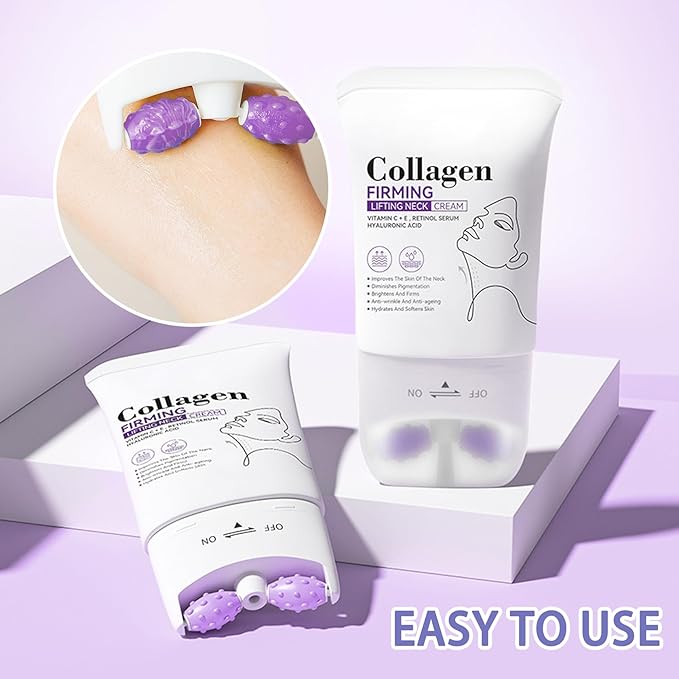 2PCS Neck Firming Cream and Neck Mask Set,Non-greasy Tighten Lift Firming Face Cream Skincare Moisturizer, 3 Pieces Deep Moisturizing Masks for Tightening, All Skin Type, 5 Pack