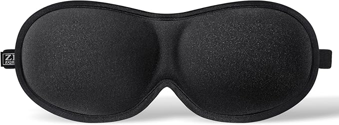 Slim 3D Sleep Mask for Side Sleepers, Blackout Sleeping Maskfor Men Women, Zero Eye Pressure, Ultra Soft Eye Masks for Sleeping, Perfect for Travel, Nap, Meditation, Airplane (Black)