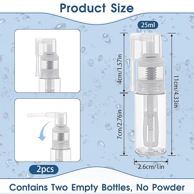 2 Pcs Empty Powder Spray Bottle, Cake Glitte