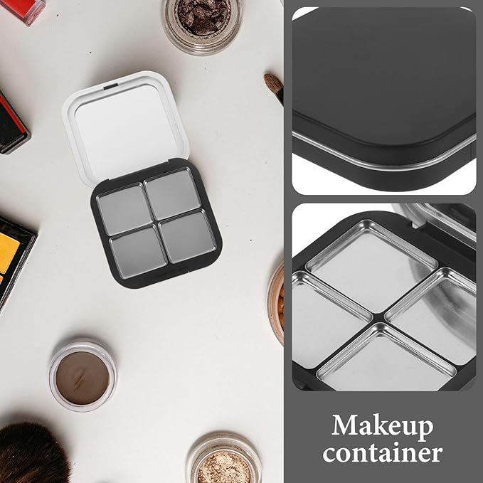 Beaupretty Empty Lipstick Palette Magnetic Eyeshadow Palette Makeup Foundation Blush Container with Mirror for Women Girls Black