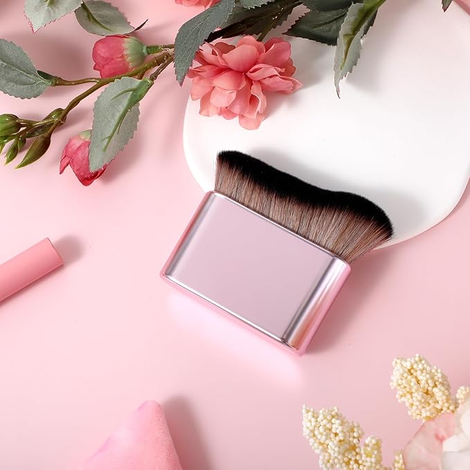 Self Tan Brush Soft Body Makeup Brush Portable Self Tanning Brush Self Tanner Face Brush For Body & Leg Makeup（Pink Rose Gold）