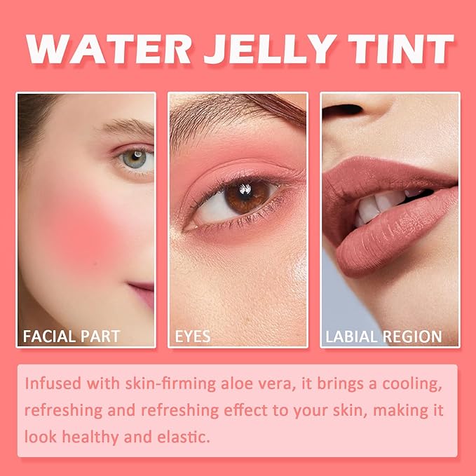 Cooling Water Jelly Tint/Blush, Chill Splash (Berry+Red) Multi-Use Lip