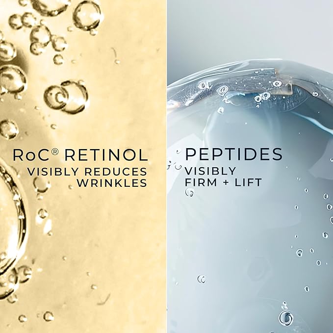 RoC Derm Correxion Dual Eye Cream with Advanced Retinol + Peptides for Puffy Eyes and Dark Circles, (.68 oz) with Retinol Under Eye Cream Packette