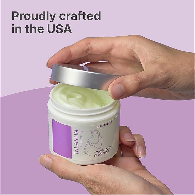 TriLASTIN Maternity Stretch Mark Cream for Pregnancy - 4 Oz (3-Pack) - Hypoallergenic & Paraben-Free Silicone Scar Cream & Shea Butter - Pregnancy Must Haves