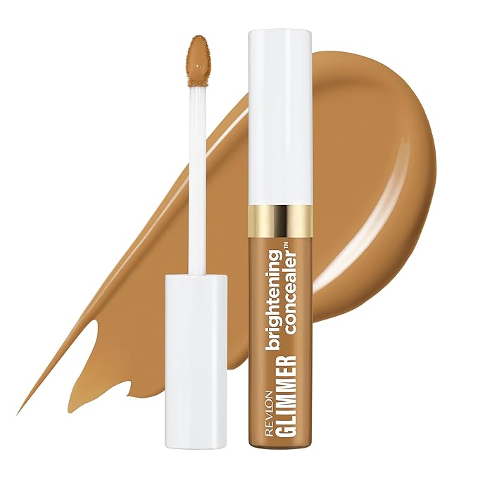 Revlon Glimmer Brightening Concealer, Liquid Under Eye Makeup, Made with Caffeine, Vitamin C, & Stevioside, 165, 0.3 fl oz