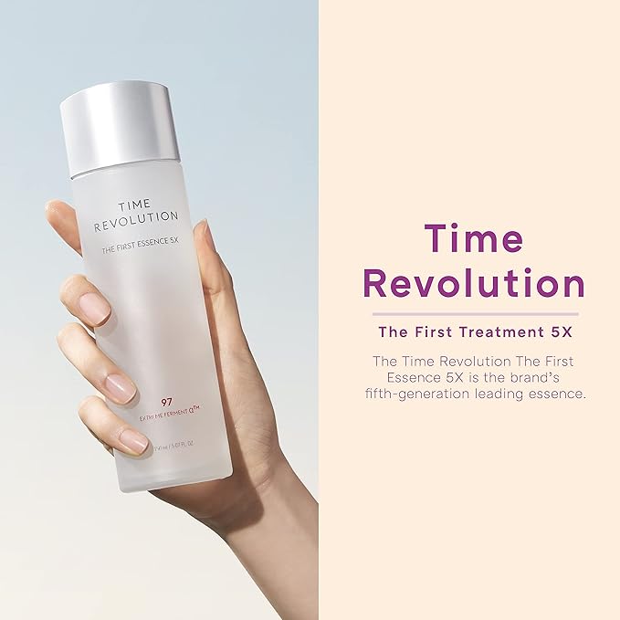 MISSHA Time Revolution The First Essence 5X (5th Gen) 5.07 Fl oz/ 150ml, Korean Face Essence, Facial Toner, Glass Skin, Hydrating Firming pH Balancing Toner for All Skin Types