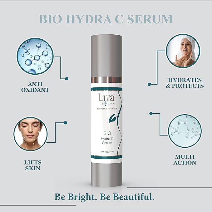 Lira Clinical BIO Hydra C Serum – Vitamin C Face Serum with Citric Acid and Plant Stem Cells – Hydrates Skin and Reduces Visible Signs of Aging – Daily Skincare Solution with Antioxidants - 50 ml