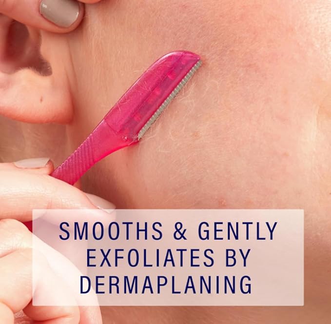 Eyebrow Razors for Women and Men – 3-Pack Facial Hair Remover and Exfoliating Dermaplaning Tool for Eyebrows, Upper Lip, Chin, Forehead – Precision Blade with Cover