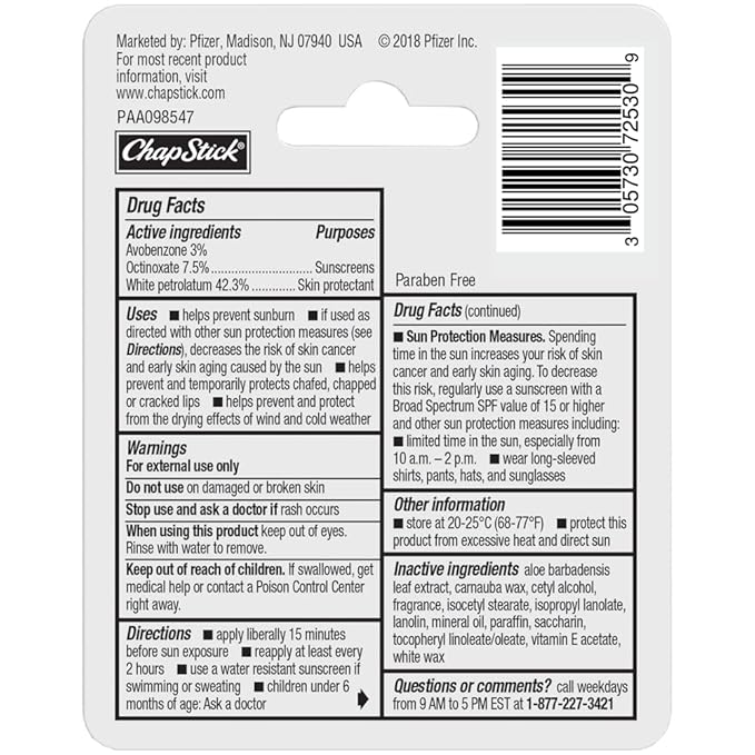 ChapStick Moisturizer Original Lip Balm Tubes,