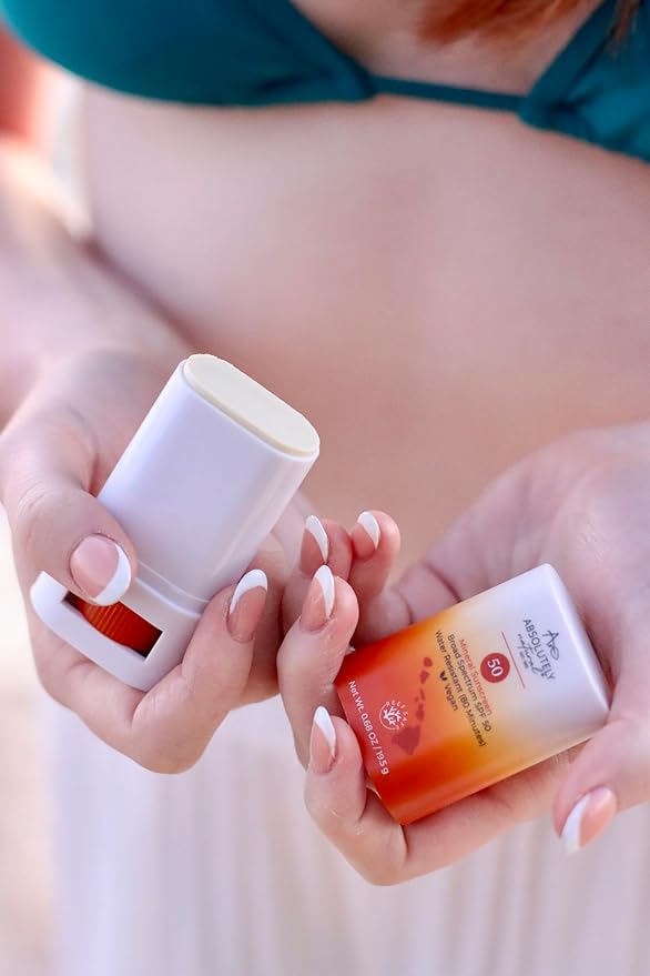 SPF 50 Mineral Sunscreen Stick with Rose Hips Oil, Cruelty Free and Reef Safe, Vegan Blend for Face and Body, Made in USA