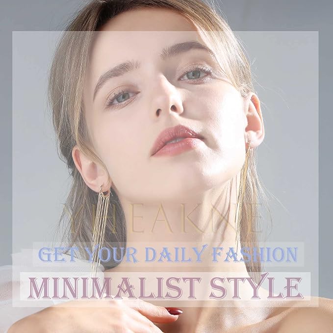 Boho Rhinestone Circle Studs Earrings Silver Cz Hoop Drop Earrings Circle Tassel Dangle Earrings Drop Chain Earrings Jewelry for Women and Girls Gifts