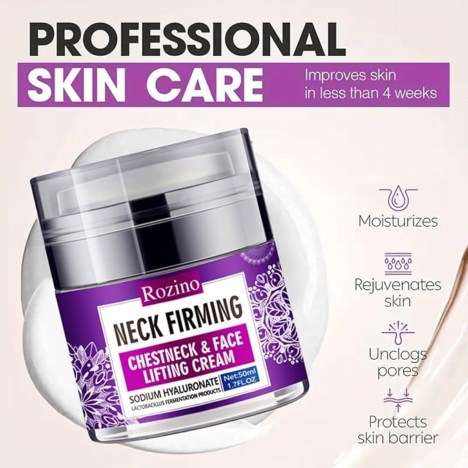 Collagen Face & Neck Tightening Cream,Neck Firming Cream for Reduce Double Chin Neck Firming and Lifting Anti Wrinkle Neck Moisturizer Cream Firm Repair Sagging Skin