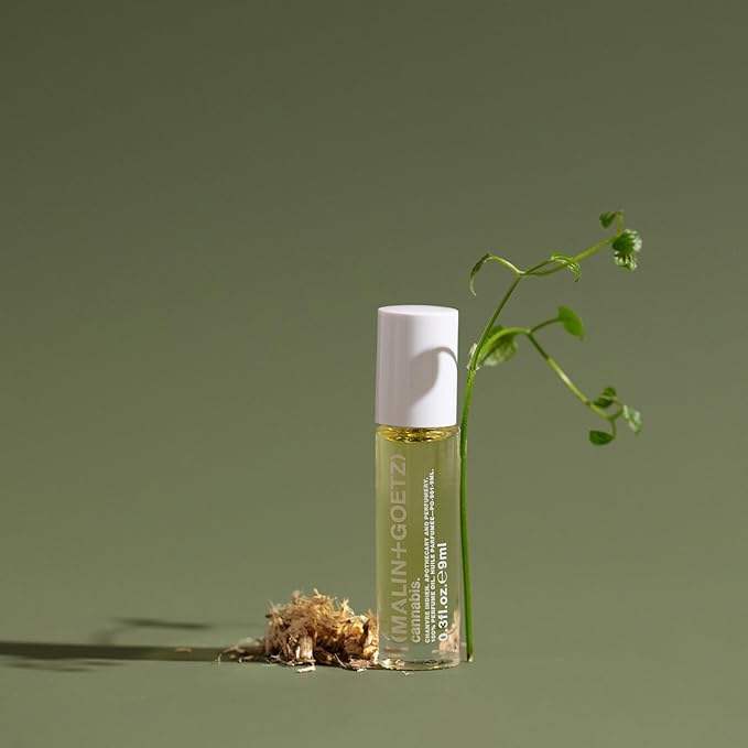 Malin + Goetz Cannabis Perfume Oil, 0.3 Fl. Oz. - Men & Women Rich & Earthy Scented Oil, Fragrance Oil, Roll On Mini Perfume Body Oil, Vegan & Cruelty-Free