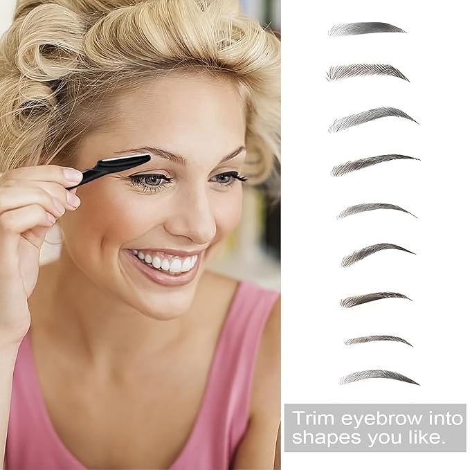 12 Pcs Eyebrow Razors, Face Razors Multipurpose, Exfoliating Dermaplaning Tools, Eyebrow Trimmers Shaver with Safety Cover, Facial Hair Removal for Women Men Body Use (Black)