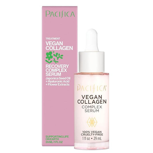 Pacifica Vegan Collagen Complex Face Serum Anti Aging Hydrating Serum w/Hyaluronic Acid for Plumping & Firming Collagen Boosting Facial Serum for Fine Lines & Wrinkles Clean Dermatologist Tested