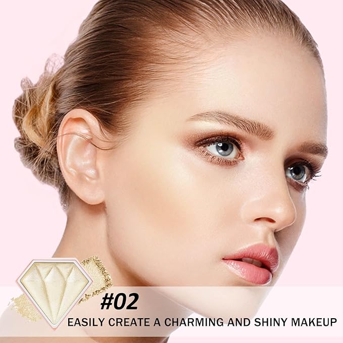 Boobeen Highlighter Makeup Palette, Baked Highlighter Bronzer Powder