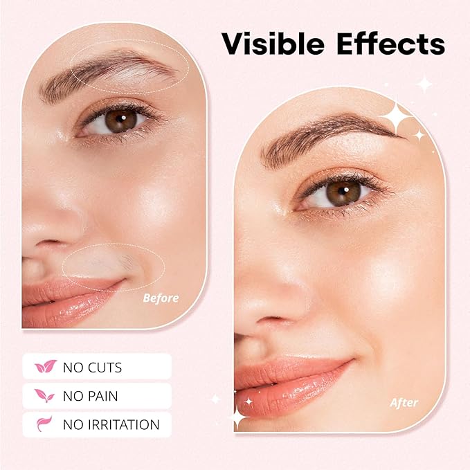 Women's Eyebrow Trimmer & Facial Hair Remover, 2 in 1, Double Rotating Blades, Safe, Painless, Hypoallergenic, Rechargeable, USB Charging