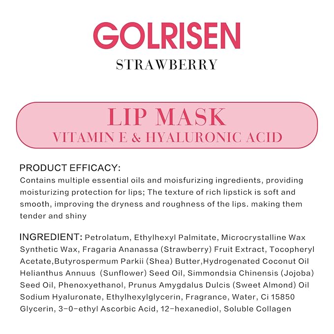 Lip Mask Hydrating - Plump & Repair Dry Lips | Lip Mask Overnight - Infused with Hyaluronic Acid & Vitamin E | Lip Sleeping Mask - Wake Up to Soft, Smooth Lips, 0.7 oz