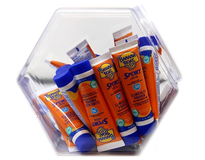 Banana Boat Sport Performance Sunscreen Lotion 30 SPF, 1 oz, Fishbowl 24 count each (Value Pack of 2)