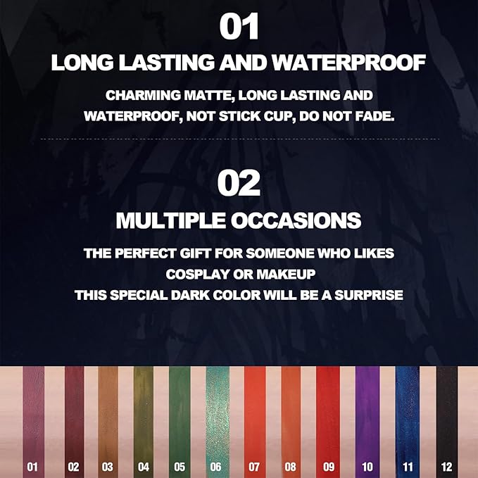 4PCS Halloween Matte Liquid Lipstick Lip Kit,24 Hour Long Lasting Red Lipgloss,Waterproof Smudge Proof Matte Lip Glaze,Gothic Festive Lip Gloss