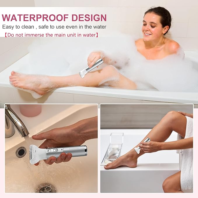 Electric Razor for Women,Hair Trimmer for Face Nose Eyebrow Beard Mustache Arm Leg Armpit Bikini,Painless Rechargeable Portable 5 in 1 Lady Body Shavers Set