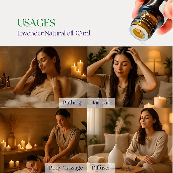 Roots & Above Pure Natural Lavender Essential Oil 1.01 oz/30ml for Diffuser, Skin, Hair, Self-Care, Soap & Candle Making Scent Fragrance