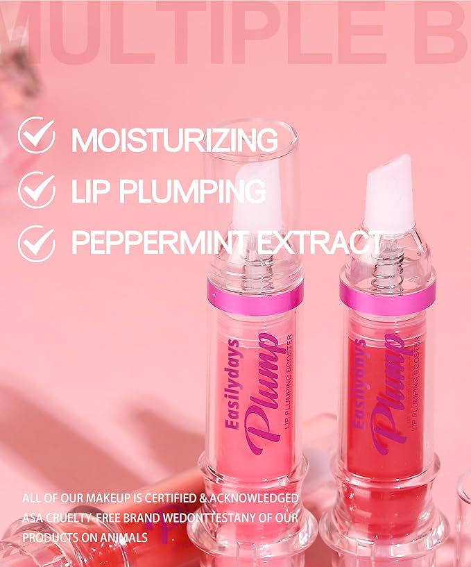Lip Gloss Plumper Glossy Lip Lipstick, Lifter Gloss, Hydrating, Volumizes, High-Shine, Lip Plumping Lip Glass Mirror Lip Glaze Lip Makeup, Plump And Pout Lip Plumper for Women Girls