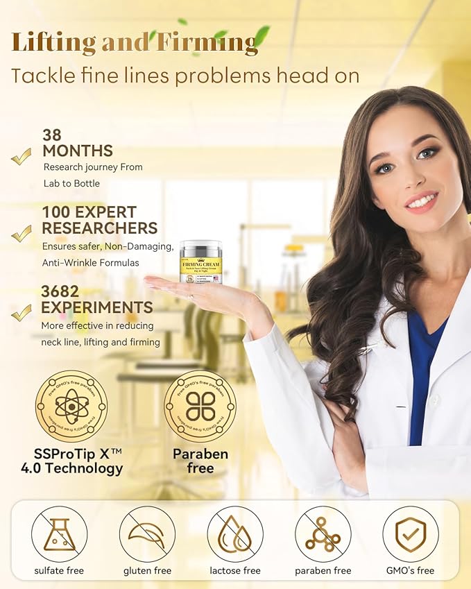 3% Retinol Cream Face Moisturizer, Anti Aging Neck Firming Cream with Collagen, Day & Night Face Cream with Hyaluronic Acid, Lifting & Tightening Wrinkle for Women & Men (1.51 Fl Oz (Pack of 1))