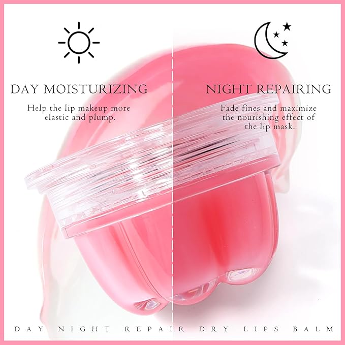 2Pc Jelly Lip Mask Overnight,Fruity Strawberry Collagen-Strawberry
