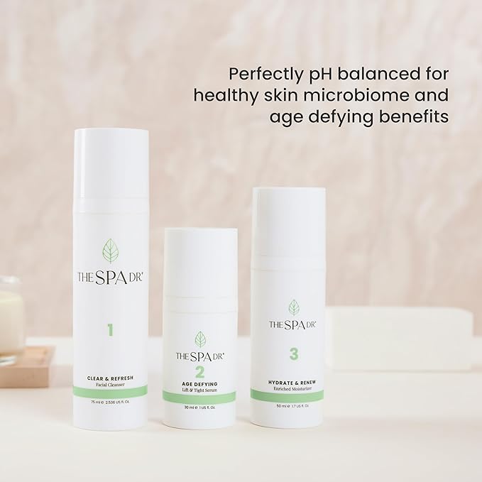 The Spa Dr. 3-Step Age-Defying Skincare System - Antiaging SkinCare Set for Women - Anti Aging Skin Care Sets for Women - Skin Care Routine: Cleanser, Age Defying Lift & Tight Serum, Moisturizer