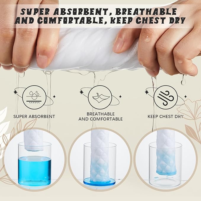 Boyiee 16 Pcs Cotton Bra Liners 3 Layer Reusable Boob Towel Under Breast Sweat Absorber Pads for Woman