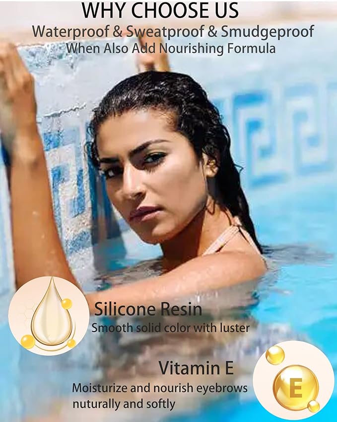 Waterproof Long Lasting Smudge-Proof Liquid Eyebrow Makeup, Tinted Eyebrow Gel, Volumizing Enhance Brow Mascara for Women, With Brow Razor Brush - 05 Taupe