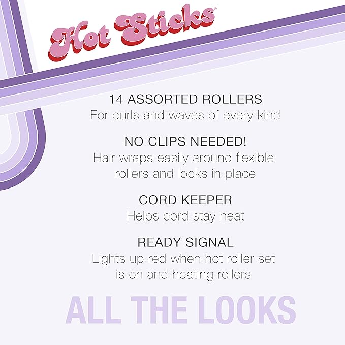 Conair Silicone Hot Rollers for Long, Medium, and All Hair - Hair Curler - No Hair Roller Clips Needed