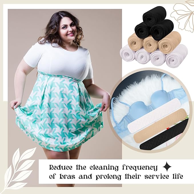 Toulite 10 Pcs Cotton Bra Liners 3 Layer Rectangle Under Bra Pads Sweat Liners for Women Sweating Supplies