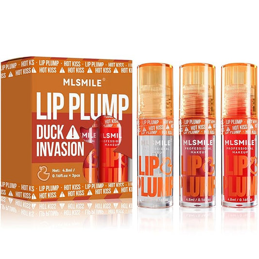 3 Colors Duck Lip Plumper Gloss, Glitter Shine Lip