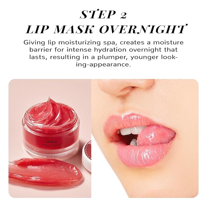 Lip Balm & Moisturizer Set, Lip Scrub & Lip Sleeping Mask- Overnight Treatment Lip Care Products | Moisturize & Nourish, Dry Cracked Lips, Intense Hydration with Vitamin C