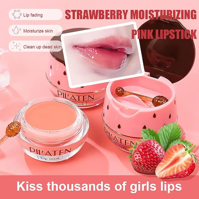 2 PCS Strawberry Lip Mask Lip Exfoliator