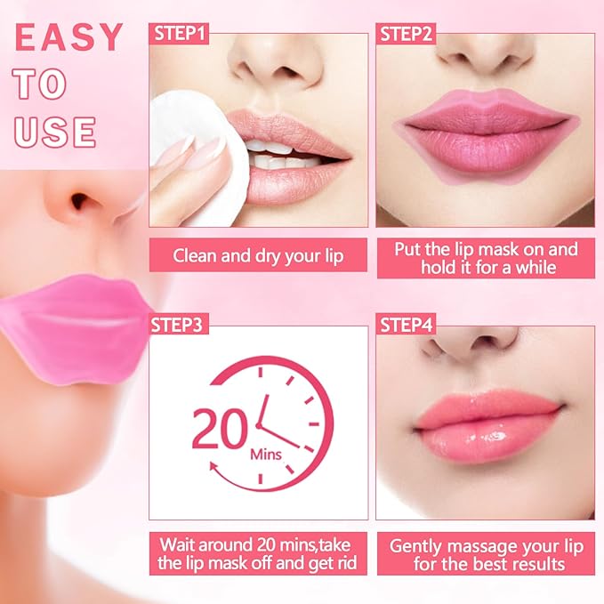 28 PCS Lip Mask,Collagen Crystal Lip Lips
