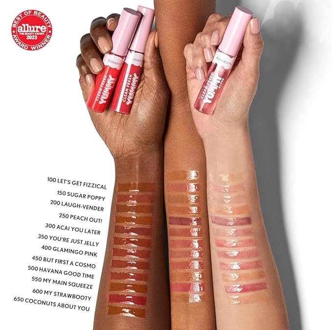 COVERGIRL Clean Fresh Yummy Lip Gloss, Sheer, Natural Scents, Vegan Formula - Sugar Poppy