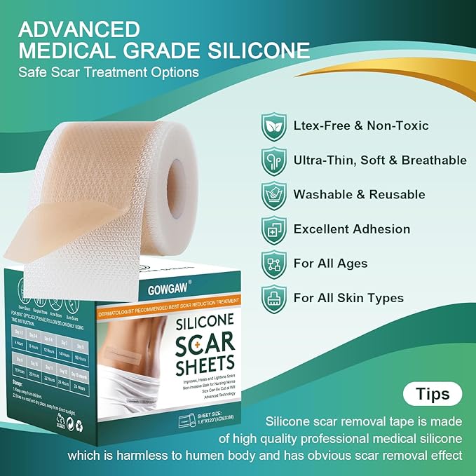 Medical Grade Silicone Scar Sheets, Silicone