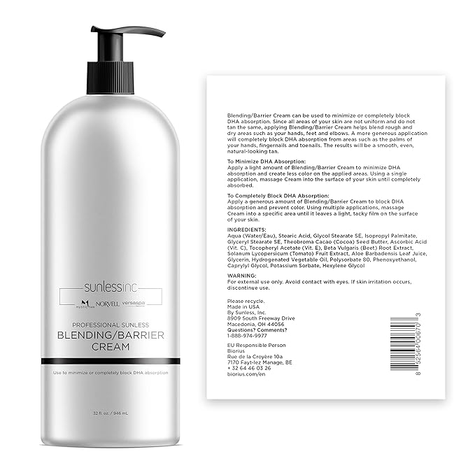 Norvell Pro Blending DHA Barrier Cream For Spray Tanning, 32 Fl. Oz.